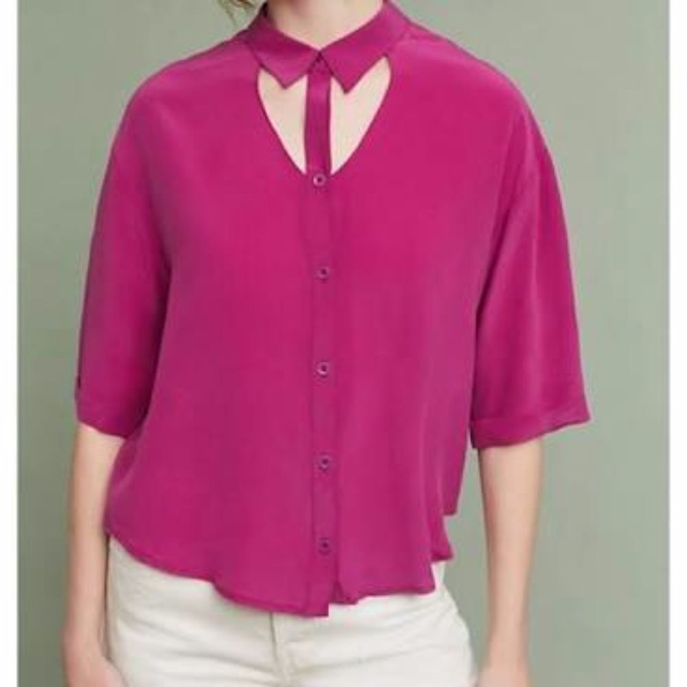 Anthropologie Maeve Mairead Silk Blouse Size S